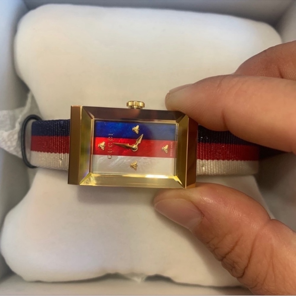 Gucci G- Frame Logo Red White Blue Watch YA147405 - Picture 14 of 15